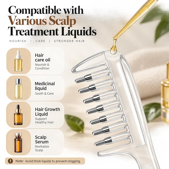 Crystal Serum Comb Applicator – Scalp Massage Hair Comb