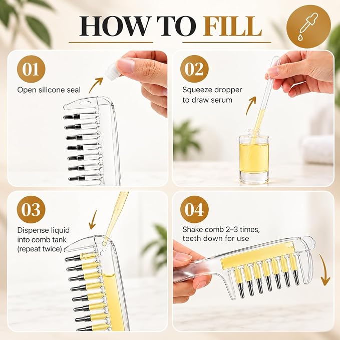 Crystal Serum Comb Applicator – Scalp Massage Hair Comb